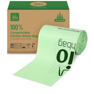 8 Gallon Compostable Trash Bags 100 Count Biodegradable Flat Top Garbage Bags